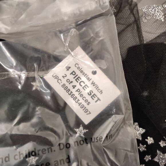 Girls Size M (7/8) Celestial Witch 4-Piece Sparkle Dress Halloween Costume - Picture 3 of 9